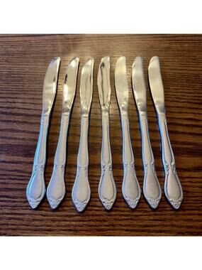 Oneida Community CHATELAINE Stainless Steel Dinner Knives Set Of 7
